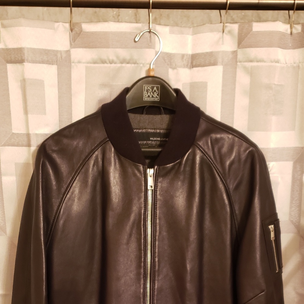 Faux Leather Bomber Jacket
